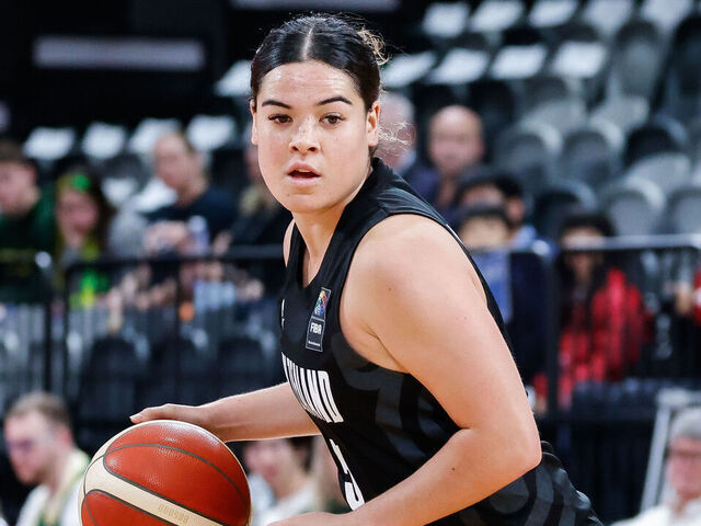 SYDNEY, AUSTRALIA - JULY 02: Charlisse Leger-Walker of New Zealand in action during the FIBA Women’s Asia Cup Australia 2023 match between Australia and New Zealand at Sydney Olympic Park Sports Centre on July 02, 2023 in Sydney, Australia.