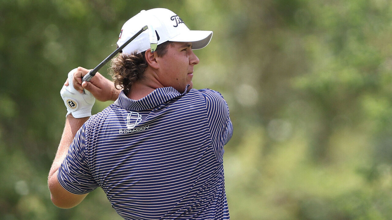 SUN CITY, SOUTH AFRICA - DECEMBER 07: Aldrich Potgieter of South Africa tees off on the 11th hole during the third round of the Nedbank Golf Challenge 2025 at Gary Player CC on December 07, 2024 in Sun City, South Africa.