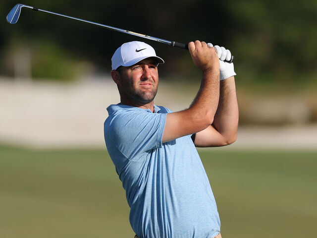 NASSAU, BAHAMAS - DECEMBER 08: Scottie Scheffler of the United States plays a shot on the 13th hole during the final round of the Hero World Challenge 2024 at Albany Golf Course on December 08, 2024 in Nassau, Bahamas.