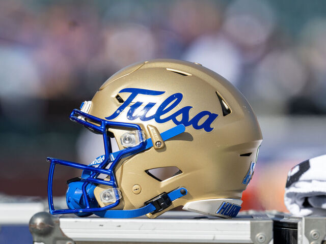 PHILADELPHIA, PA - OCTOBER 19: Tulsa University football helmet during the game between the Tulsa Golden Hurricane and the Temple Owls on October 19th, 2024 at Lincoln Financial Field in Philadelphia, PA.