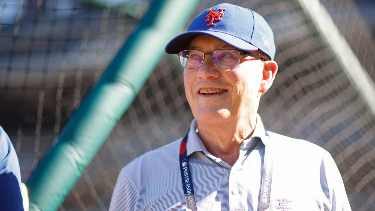 PHILADELPHIA, PA - OCTOBER 06: Owner of the New York Mets Steve Cohen looks on prior to Game 2 of the Division Series presented by Booking.com between the New York Mets and the Philadelphia Phillies at Citizens Bank Park on Sunday, October 6, 2024 in Philadelphia, Pennsylvania.