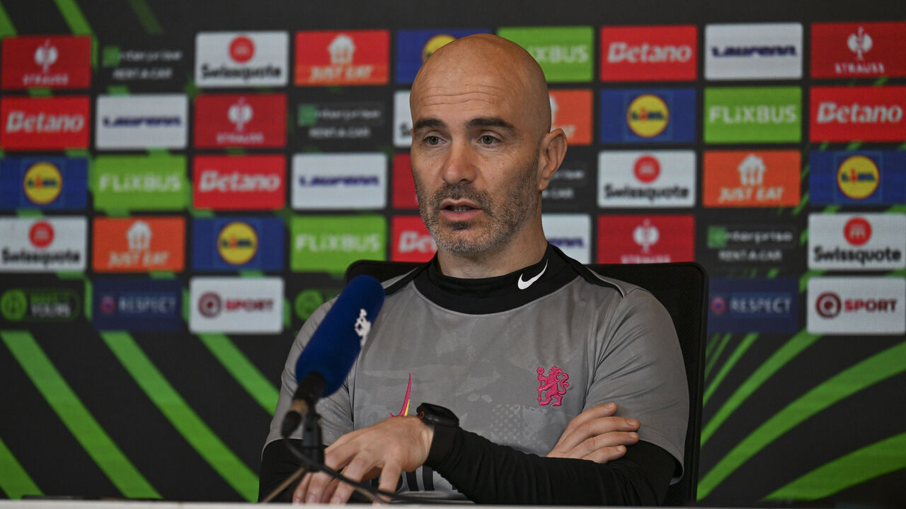 COBHAM, ENGLAND - DECEMBER 11: Head Coach Enzo Maresca of Chelsea during the UEFA Conference League 2024/25 League Phase MD5 press conference at the Cobham Training Ground on December 11, 2024 in Cobham, England.