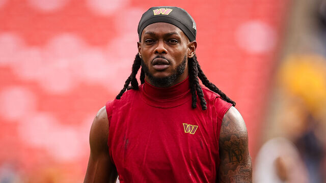 LANDOVER, MD - NOVEMBER 10: Noah Brown #85 of the Washington Commanders looks on before the game against the Pittsburgh Steelers at Northwest Stadium on November 10, 2024 in Landover, Maryland.