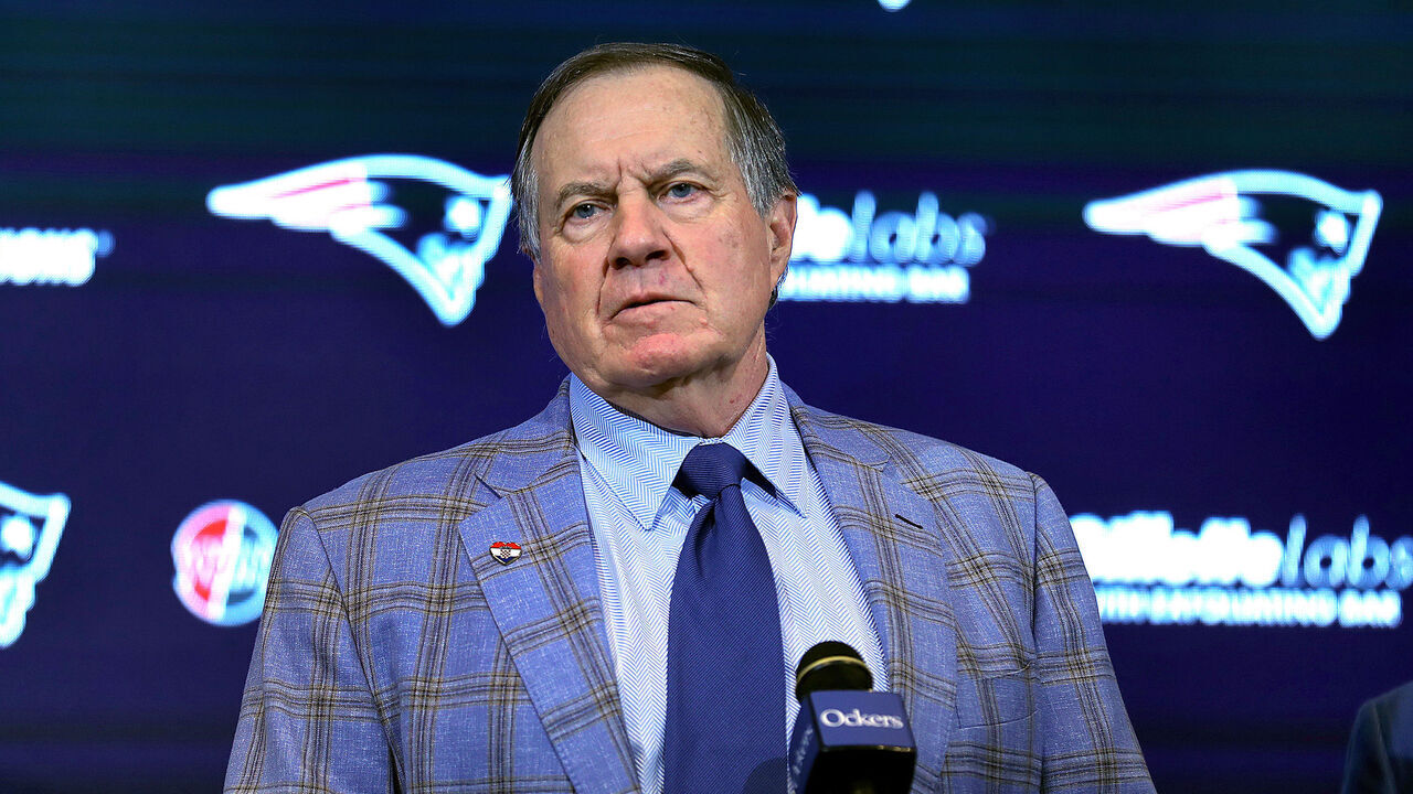 Foxborough, MA - January 11: New England Patriots former head coach Bill Belichick addressed the media at Gillette Stadium about his departure.