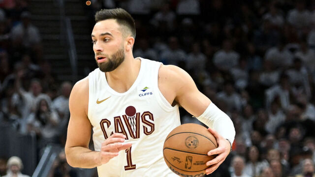 CLEVELAND, OHIO - MAY 13: Max Strus #1 of the Cleveland Cavaliers drives to the basket during the second half of Game Four of the Eastern Conference Second Round Playoffs against the Boston Celtics at Rocket Mortgage Fieldhouse on May 13, 2024 in Cleveland, Ohio.
