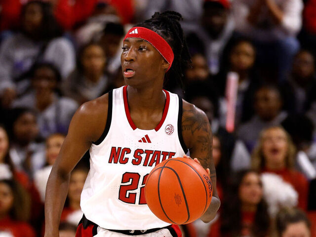 RALEIGH, NORTH CAROLINA - DECEMBER 5: Saniya Rivers #22 of the NC State Wolfpack dribbles up court against the Ole Miss Rebels at Reynolds Coliseum on December 5, 2024 in Raleigh, North Carolina.
