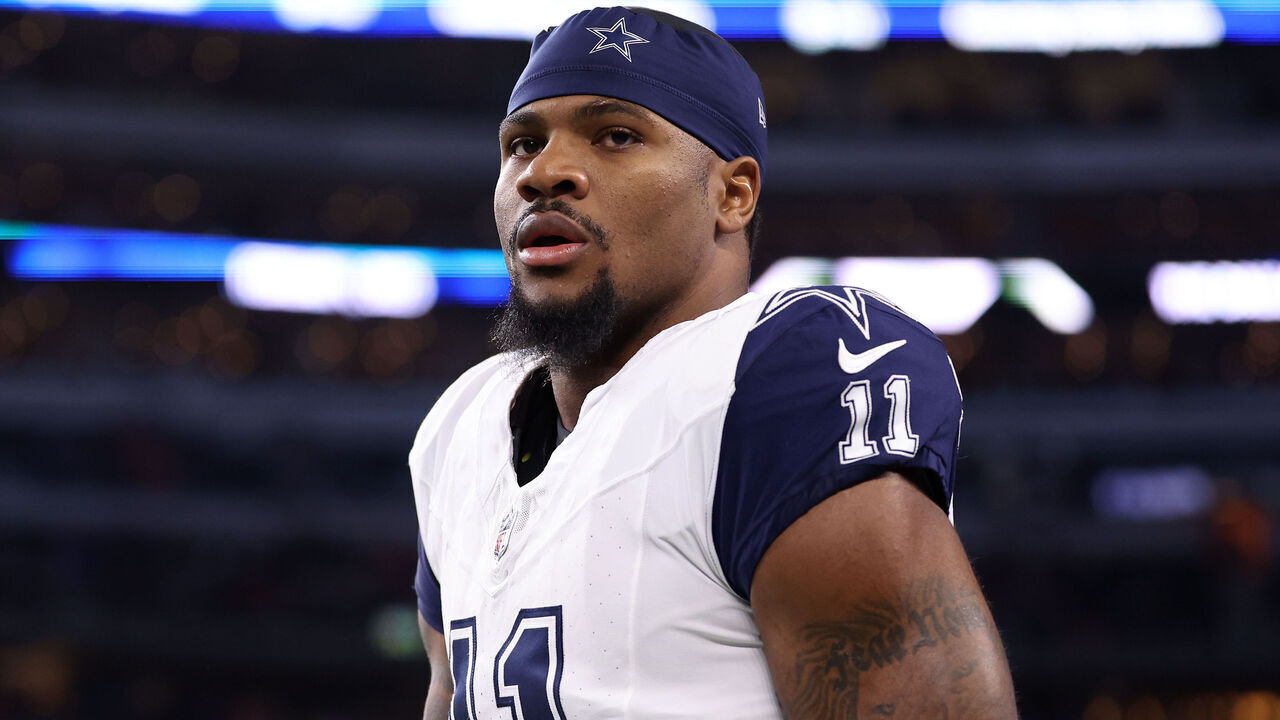 ARLINGTON, TEXAS - DECEMBER 09: Micah Parsons #11 of the Dallas Cowboys looks on prior to the game against the Cincinnati Bengals at AT&T Stadium on December 09, 2024 in Arlington, Texas.