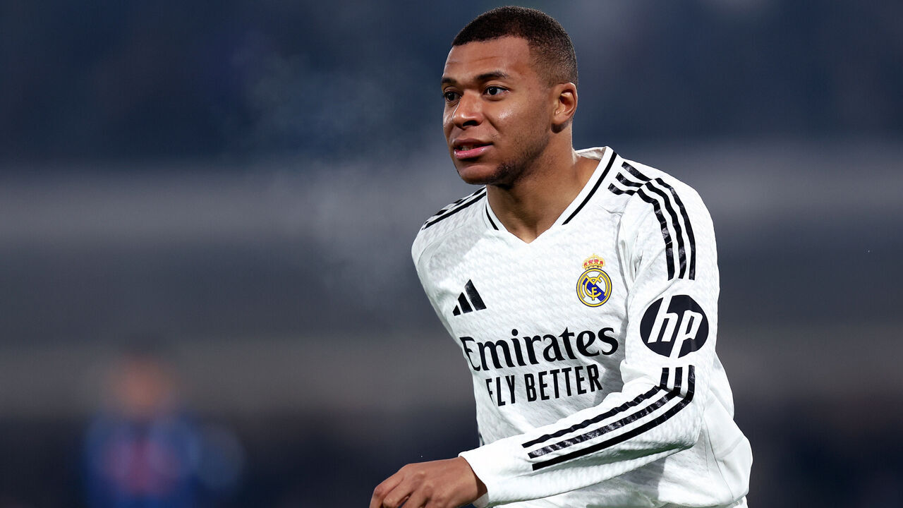 GEWISS STADIUM, BERGAMO, ITALY - 2024/12/10: Kylian Mbappe of Real Madrid Cf looks on during the UEFA Champions League League Phase MD6 match between Atalanta BC and Real Madrid C.F.. Real Madrid Cf wins 3-2 over Atalanta Bc.