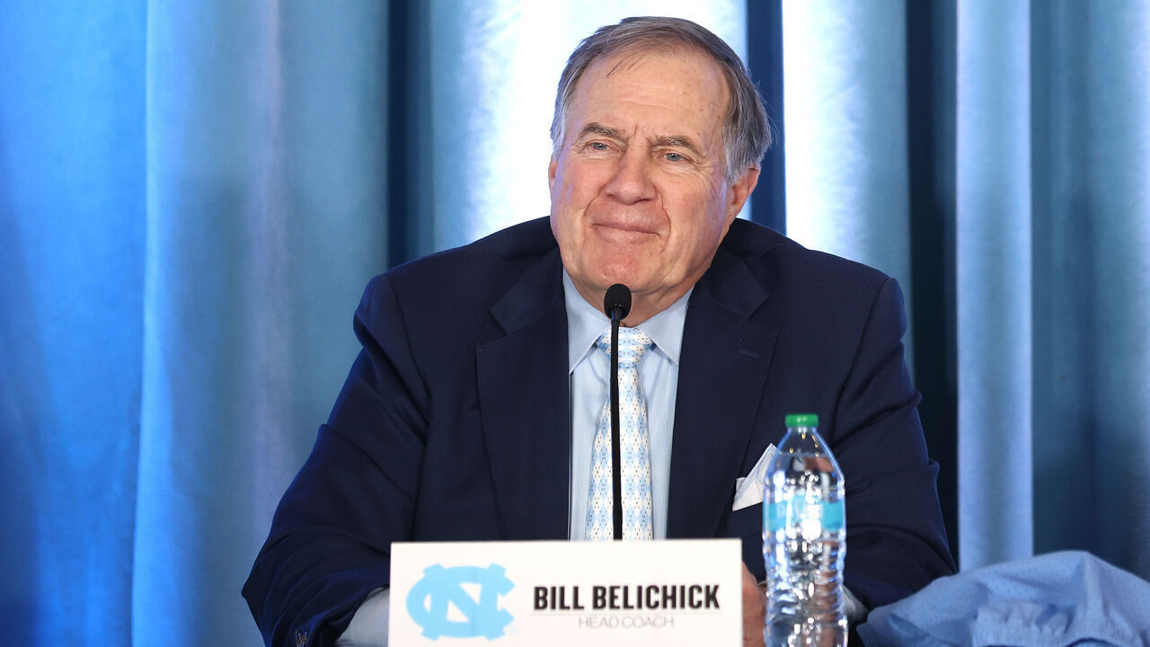 CHAPEL HILL, NORTH CAROLINA - DECEMBER 12: Head Coach Bill Belichick of the North Carolina Tar Heels speaks to the media during a press conference on December 12, 2024 in Chapel Hill, North Carolina.