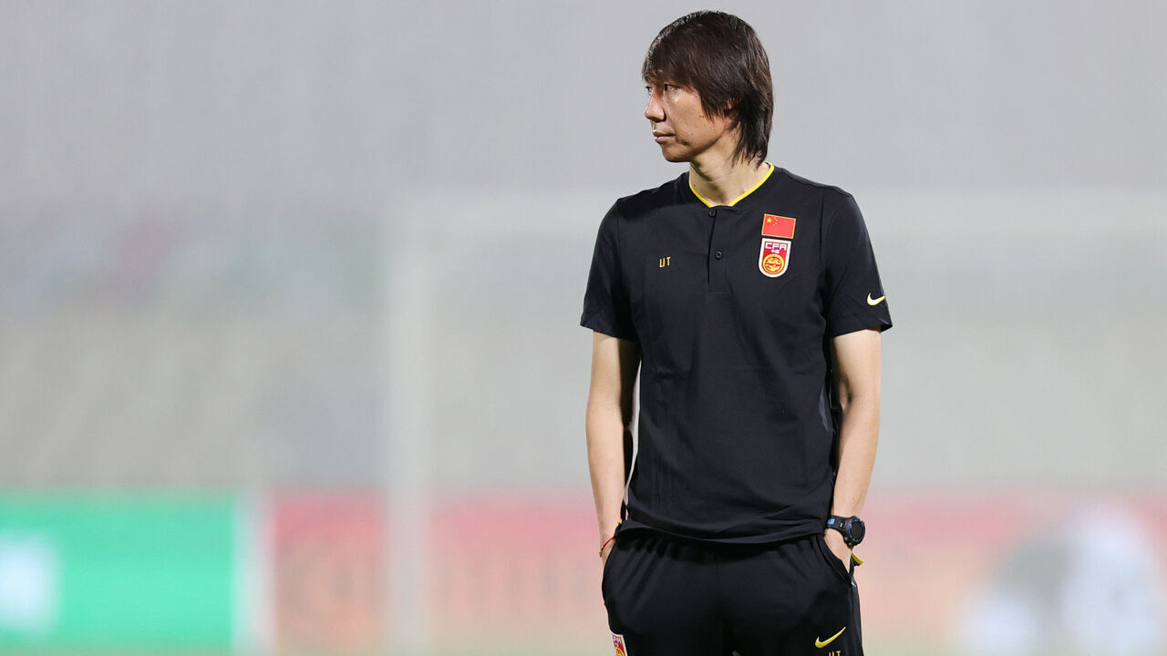 SHARJAH, UNITED ARAB EMIRATES - OCTOBER 07: Tie Li, Head Coach of China PR ahead of the FIFA World Cup Asian Qualifier final round Group B match between China and Vietnam at Sharjah Stadium on October 07, 2021 in Sharjah, United Arab Emirates.