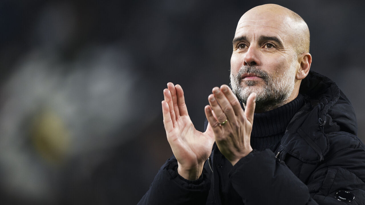 ALLIANZ STADIUM, TURIN, ITALY - 2024/12/11: Pep Guardiola, head coach of Manchester City FC, gestures at the end of the UEFA Champions League 2024/25 league phase football match between Juventus FC and Manchester City FC. Juventus FC won 2-0 over Manchester City FC.