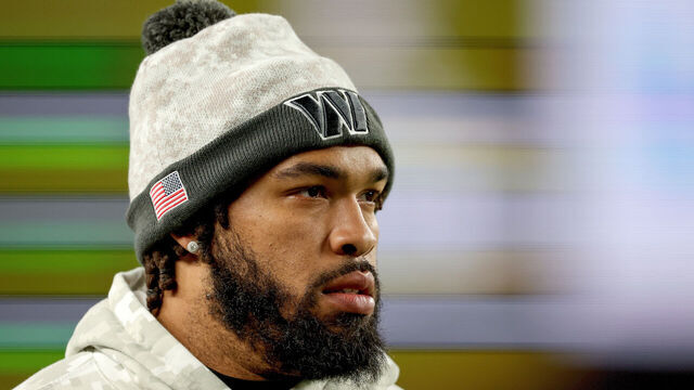 PHILADELPHIA, PENNSYLVANIA - NOVEMBER 14: Marshon Lattimore #23 of the Washington Commanders looks on from the sidelines before the game against the Philadelphia Eagles at Lincoln Financial Field on November 14, 2024 in Philadelphia, Pennsylvania. The Eagles won 26-18.