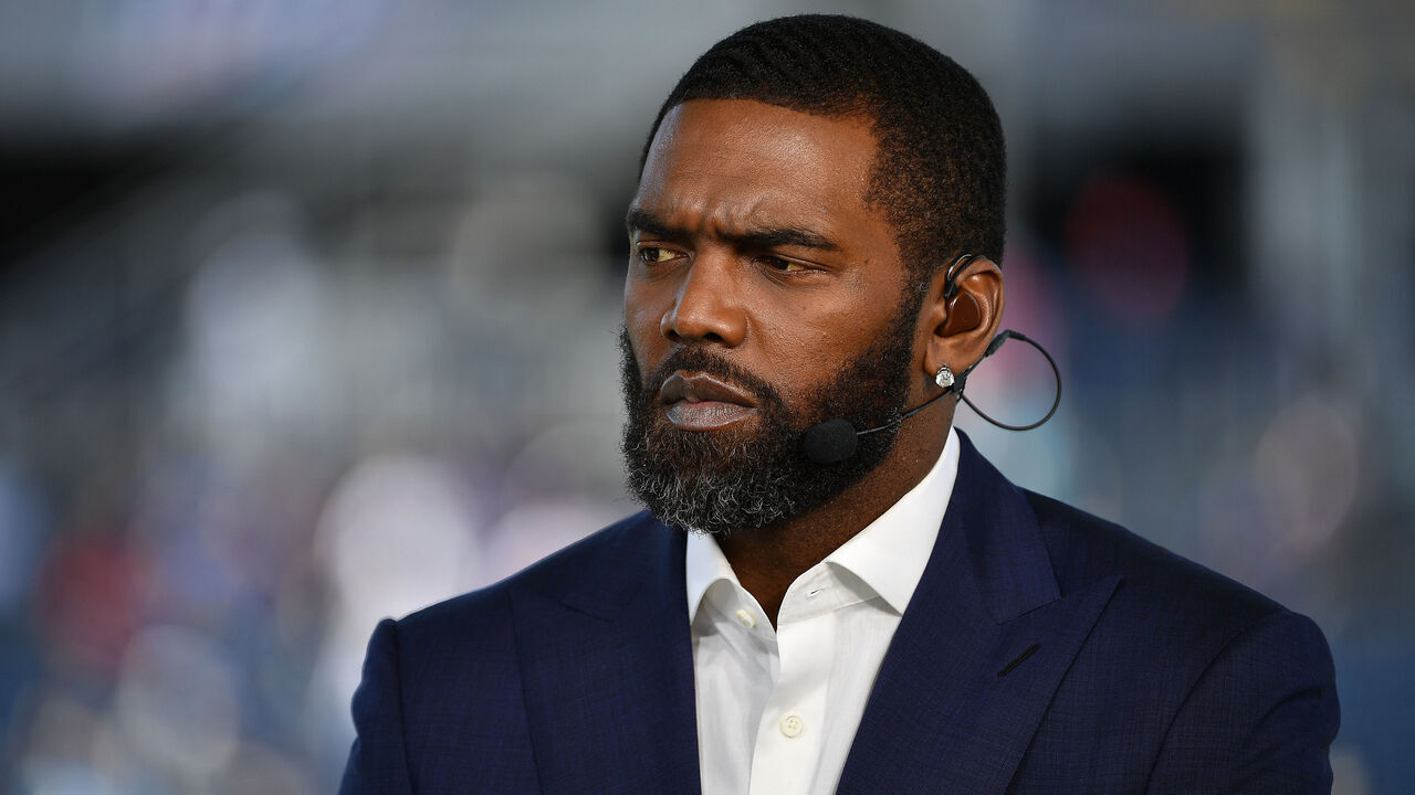 ORLANDO, FLORIDA - JANUARY 26: Randy Moss from ESPN looks on during the 2020 NFL Pro Bowl at Camping World Stadium on January 26, 2020 in Orlando, Florida.