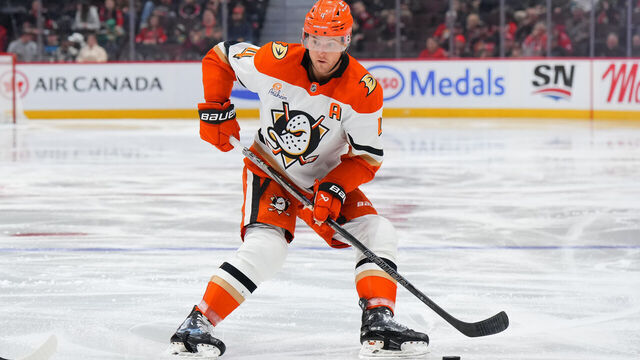 OTTAWA, CANADA - DECEMBER 11: Cam Fowler #4 of the Anaheim Ducks skates against the Ottawa Senators at Canadian Tire Centre on December 11, 2024 in Ottawa, Ontario, Canada.