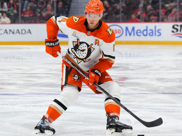 OTTAWA, CANADA - DECEMBER 11: Cam Fowler #4 of the Anaheim Ducks skates against the Ottawa Senators at Canadian Tire Centre on December 11, 2024 in Ottawa, Ontario, Canada.