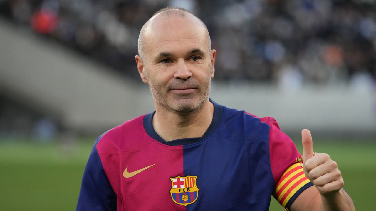 CHOFU, JAPAN - DECEMBER 15: Andres Iniesta poses after the Andres Iniesta Testimonial 'El Clasico' In Tokyo at Ajinomoto Stadium on December 15, 2024 in Chofu, Tokyo, Japan.