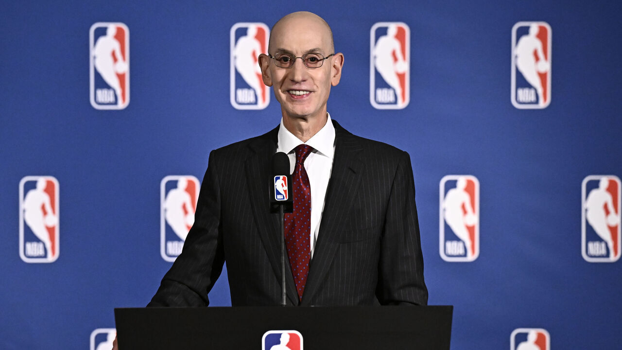 NEW YORK - SEPTEMBER 10: NBA Commissioner Adam Silver addresses the media during a press conference after the Board of Governors Meeting on September 10, 2024 at the St. Regis Hotel in New York City. NOTE TO USER: User expressly acknowledges and agrees that, by downloading and/or using this photograph, user is consenting to the terms and conditions of the Getty Images License Agreement. Mandatory Copyright Notice: Copyright 2024 NBAE