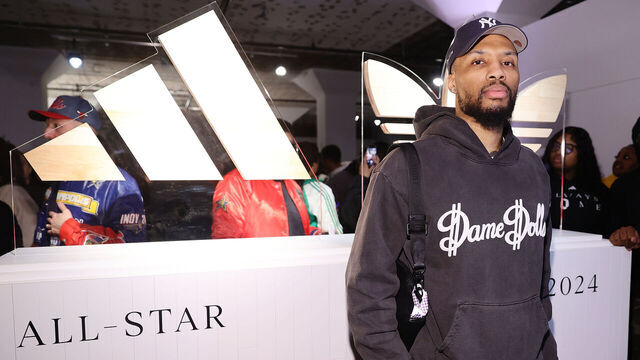 INDIANAPOLIS, INDIANA - FEBRUARY 16: Damian Lillard attends the Future of adidas Basketball Mixer at All-Star Weekend at adidas Hospitality Lounge on February 16, 2024 in Indianapolis, Indiana.