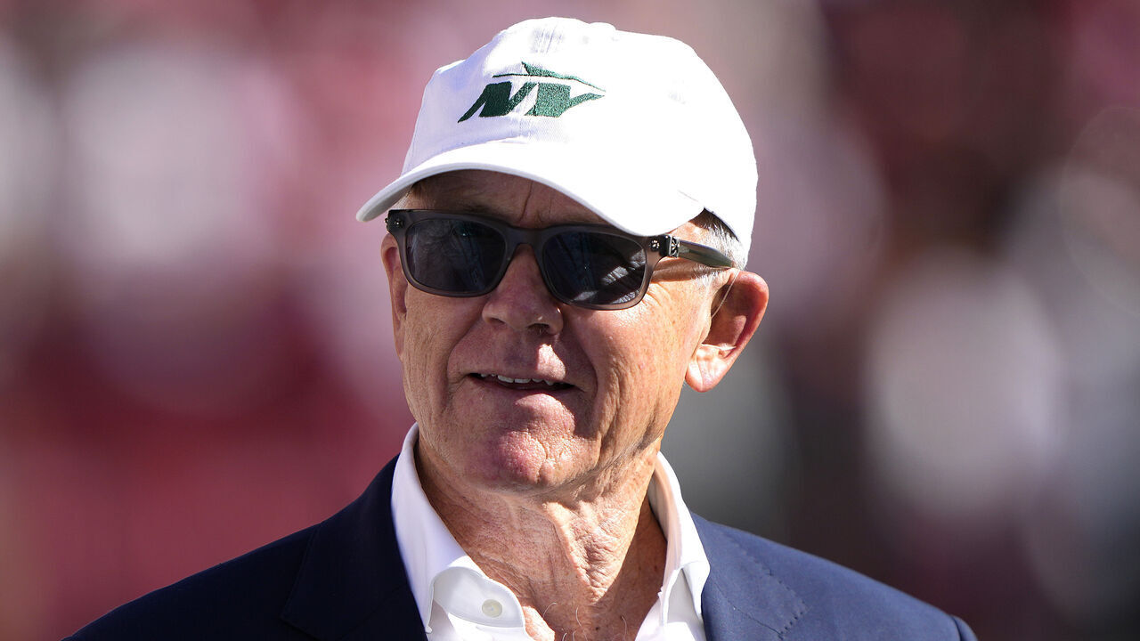 SANTA CLARA, CALIFORNIA - SEPTEMBER 09: Woody Johnson, New York Jets owner, looks on before the game against the San Francisco 49ers at Levi's Stadium on September 09, 2024 in Santa Clara, California.