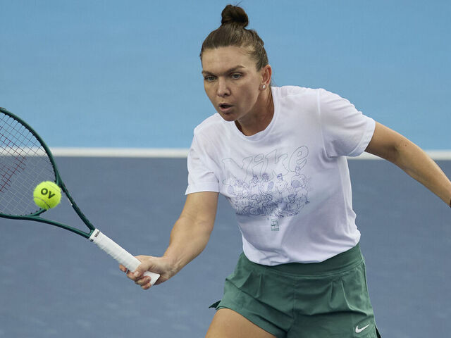 HONG KONG, CHINA - OCTOBER 26: Simona Halep of Romania attends a training session ahead of the 2024 Hong Kong Tennis Open at Victoria Park Tennis Stadium on October 26, 2024 in Hong Kong, China.