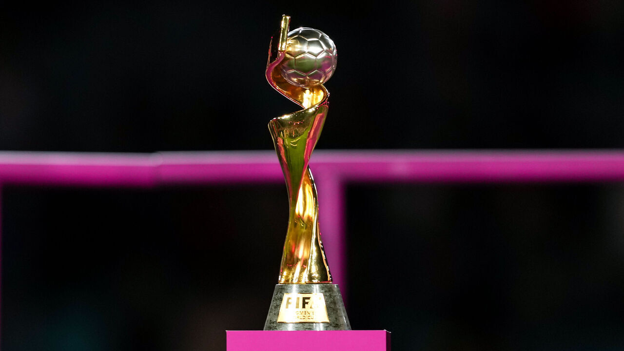 SYDNEY, AUSTRALIA - AUGUST 20: Women's World Cup trophy after the FIFA Women's World Cup Australia & New Zealand 2023 Final game between England and Spain at Stadium Australia on August 20, 2023 in Sydney, Australia.