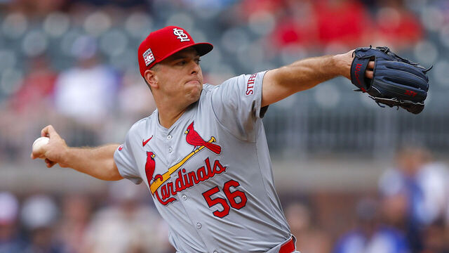 ATLANTA, GEORGIA - JULY 21: Ryan Helsley #56 of the St. Louis Cardinals pitches during the ninth inning against the Atlanta Braves at Truist Park on July 21, 2024 in Atlanta, Georgia.