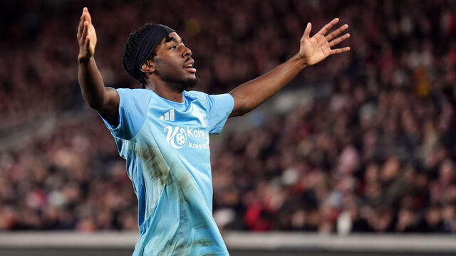 Nottingham Forest's Anthony Elanga celebrates scoring his sides second goal during the Premier League match at the Gtech Community Stadium, London. Picture date: Saturday December 21, 2024.