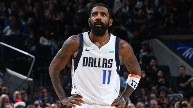 SAN FRANCISCO, CA - DECEMBER 15: Kyrie Irving #11 of the Dallas Mavericks looks on during the game against the Golden State Warriors on December 15, 2024 at Chase Center in San Francisco, California. NOTE TO USER: User expressly acknowledges and agrees that, by downloading and or using this photograph, user is consenting to the terms and conditions of Getty Images License Agreement. Mandatory Copyright Notice: Copyright 2024 NBAE