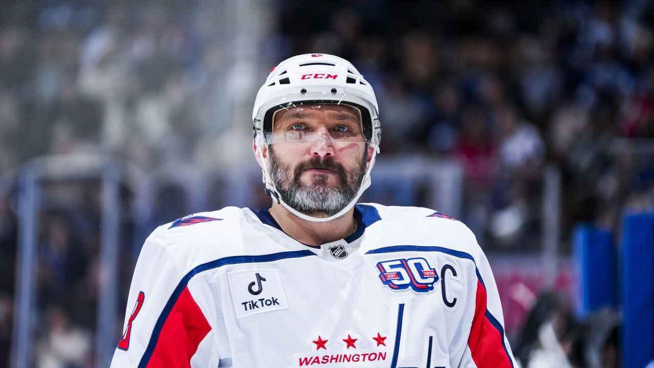 TORONTO, ON - DECEMBER 28: Alex Ovechkin #8 of the Washington Capitals looks on during the first period against the Toronto Maple Leafs at the Scotiabank Arena on December 28, 2024 in Toronto, Ontario, Canada.