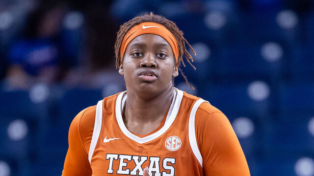 CHICAGO, ILLINOIS - NOVEMBER 17: Kyla Oldacre #00 of the Texas Longhorns is seen during the game against the DePaul Blue Demons at Wintrust Arena on November 17, 2024 in Chicago, Illinois.