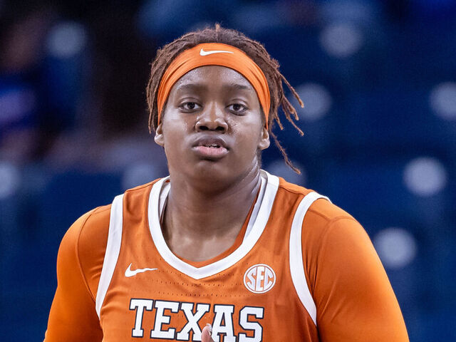CHICAGO, ILLINOIS - NOVEMBER 17: Kyla Oldacre #00 of the Texas Longhorns is seen during the game against the DePaul Blue Demons at Wintrust Arena on November 17, 2024 in Chicago, Illinois.