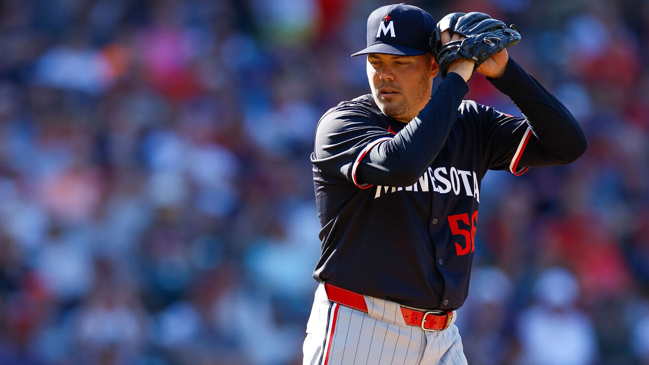 CLEVELAND, OHIO - SEPTEMBER 19: Caleb Thielbar #56 of the Minnesota Twins gets set to throw a pitch in the tenth inning during a game against the Cleveland Guardians at Progressive Field on September 19, 2024 in Cleveland, Ohio.