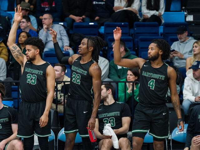 NEW YORK, NEW YORK - FEBRUARY 16: Dartmouth Big Green play against Columbia Lions in their NCAA men's basketball game on February 16, 2024 in New York City. After last week's National Labor Relations Board ruling that Dartmouth's men's basketball players are employees of the school, the team members will vote next month on whether to create the first labor union for NCAA athletes.