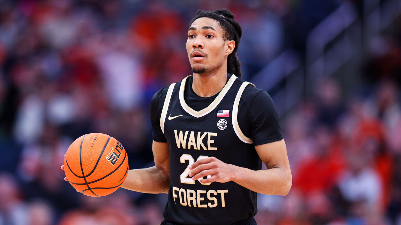 SYRACUSE, NEW YORK - DECEMBER 31: Hunter Sallis #23 of the Wake Forest Demon Deacons looks on during the first half against the Syracuse Orange at JMA Wireless Dome on December 31, 2024 in Syracuse, New York.