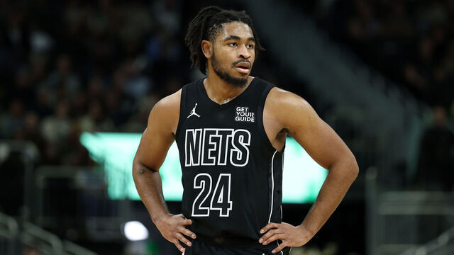 MILWAUKEE, WISCONSIN - JANUARY 02: Cam Thomas #24 of the Brooklyn Nets waits for a free throw during the second half of a game against the Milwaukee Bucks at Fiserv Forum on January 02, 2025 in Milwaukee, Wisconsin.