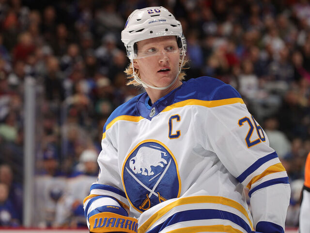 DENVER, COLORADO - JANUARY 02: Rasmus Dahlin #26 of the Buffalo Sabres skates against the Colorado Avalanche at Ball Arena on January 2, 2025 in Denver, Colorado.