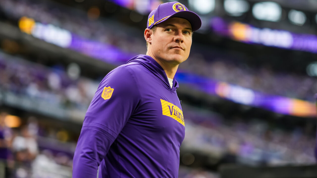 MINNEAPOLIS, MINNESOTA - DECEMBER 29: Head coach Kevin O'Connell of the Minnesota Vikings looks on prior to a game between the Minnesota Vikings and Green Bay Packers at U.S. Bank Stadium on December 29, 2024 in Minneapolis, Minnesota.
