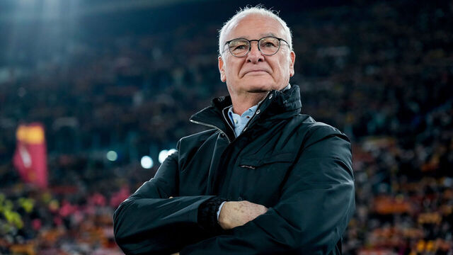 Claudio Ranieri head coach of AS Roma looks on during the Serie A Enilive match between AS Roma and SS Lazio at Stadio Olimpico on January 5, 2025 in Rome, Italy.