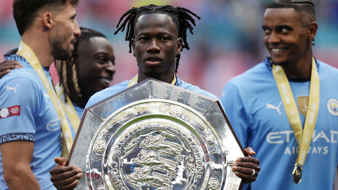 Manchester City's Issa Kabore during the FA Community Shield match at Wembley Stadium, London. Picture date: Saturday August 10, 2024.