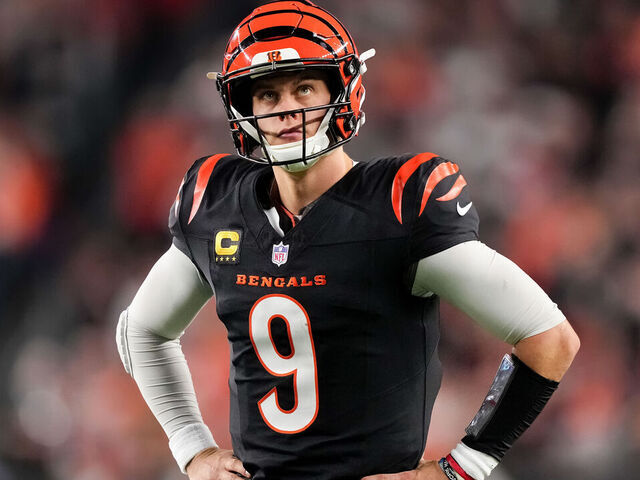CINCINNATI, OHIO - DECEMBER 28: Joe Burrow #9 of the Cincinnati Bengals looks on in the second quarter against the Denver Broncos at Paycor Stadium on December 28, 2024 in Cincinnati, Ohio.