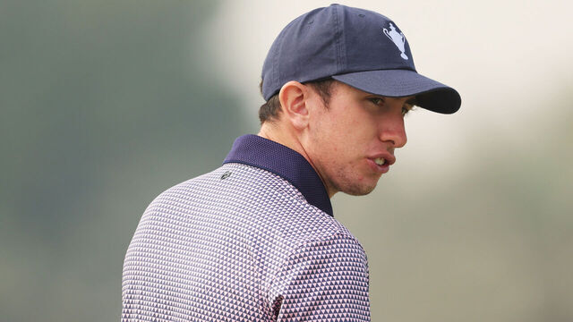 ABU DHABI, UNITED ARAB EMIRATES - JANUARY 08: Tom McKibbin of Northern Ireland and Team Great Britain & Ireland looks on during a Pro-Am prior to the Team Cup at Abu Dhabi Golf Resort on January 08, 2025 in Abu Dhabi, United Arab Emirates.