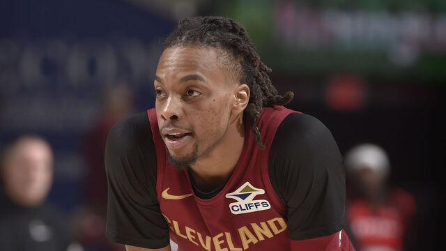 CLEVELAND, OH - JANUARY 9: Darius Garland #10 of the Cleveland Cavaliers looks on during the game against the Toronto Raptors on January 9, 2025 at Rocket Mortgage FieldHouse in Cleveland, Ohio. NOTE TO USER: User expressly acknowledges and agrees that, by downloading and/or using this Photograph, user is consenting to the terms and conditions of the Getty Images License Agreement. Mandatory Copyright Notice: Copyright 2025 NBAE