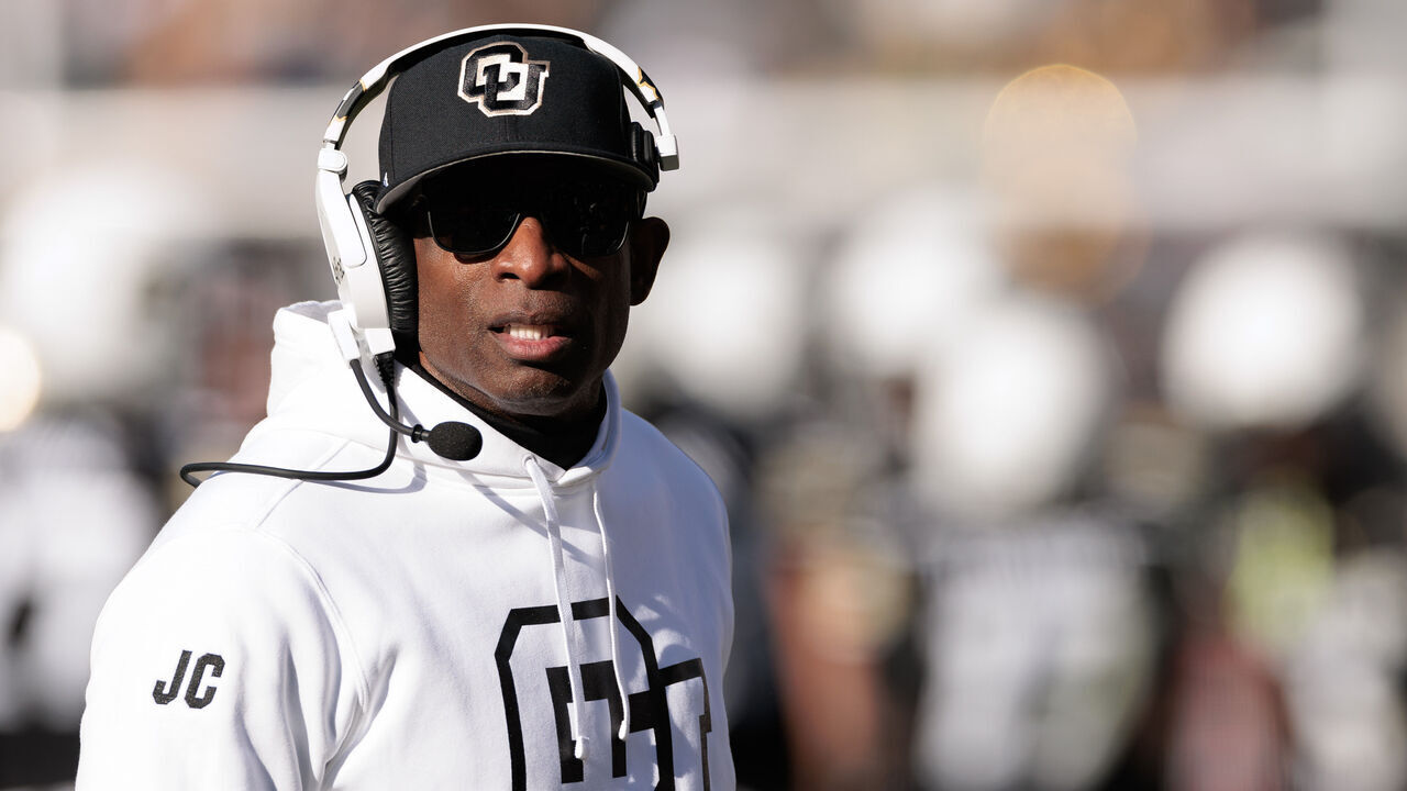 BOULDER, COLORADO - NOVEMBER 29: Head coach Deion Sanders of the Colorado Buffaloes looks on during the fourth quarter against the Oklahoma State Cowboys at Folsom Field on November 29, 2024 in Boulder, Colorado.