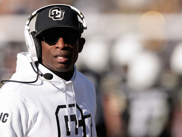 BOULDER, COLORADO - NOVEMBER 29: Head coach Deion Sanders of the Colorado Buffaloes looks on during the fourth quarter against the Oklahoma State Cowboys at Folsom Field on November 29, 2024 in Boulder, Colorado.
