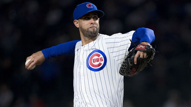 CHICAGO, ILLINOIS - SEPTEMBER 19: Jorge Lopez #41 of the Chicago Cubs pitches in a game against the Oakland Athletics at Wrigley Field on September 19, 2024 in Chicago, Illinois.