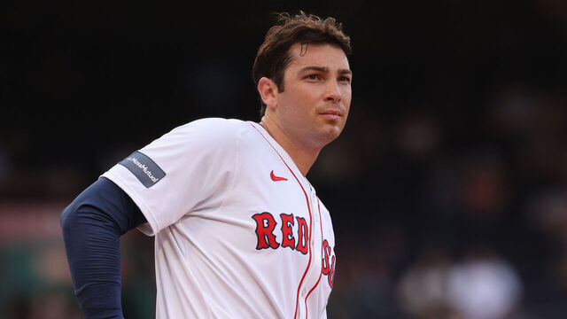 BOSTON, MASSACHUSETTS - AUGUST 26: Triston Casas #36 of the Boston Red Sox looks on during the fourth inning against the Toronto Blue Jays during game one of a doubleheader at Fenway Park on August 26, 2024 in Boston, Massachusetts. This game is a continuation from June 26th