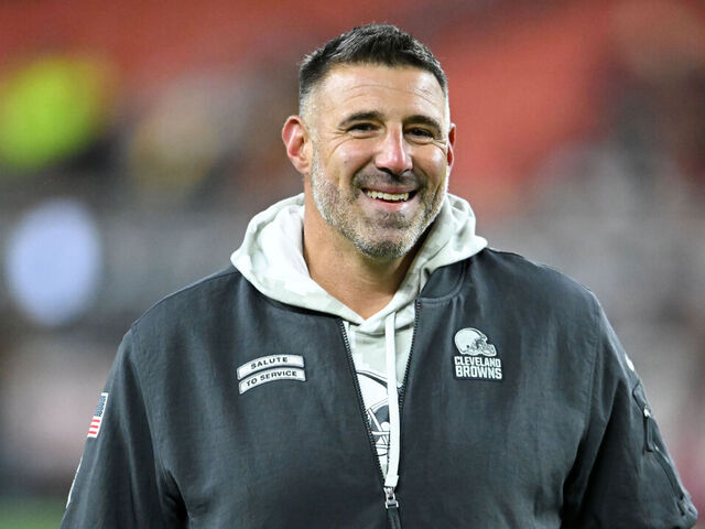 CLEVELAND, OHIO - NOVEMBER 21: Coaching consultant Mike Vrabel of the Cleveland Browns looks on prior to a game against the Pittsburgh Steelers at Huntington Bank Field on November 21, 2024 in Cleveland, Ohio.