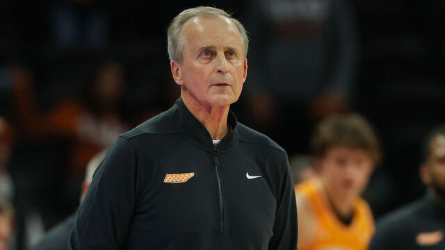 AUSTIN, TX - JANUARY 11: Tennessee Volunteers head coach Rick Barnes watches as the play clock runs out during the college basketball game between Texas Longhorns and Tennessee Volunteers on January 11, 2025, at Moody Center in Austin, Texas.