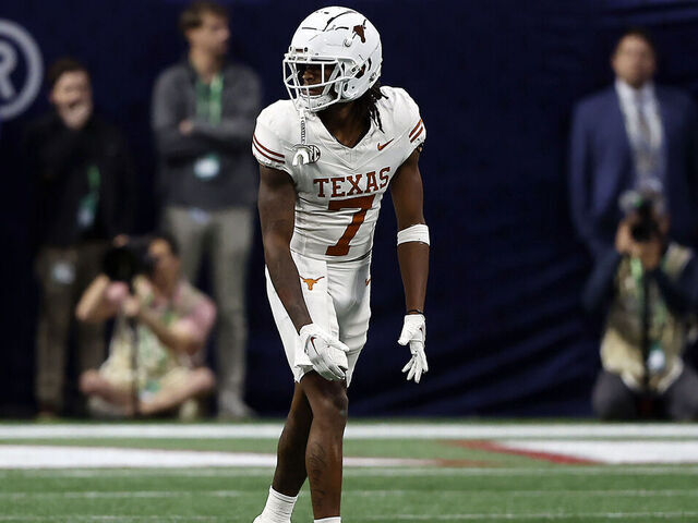 ATLANTA, GEORGIA - DECEMBER 07: Isaiah Bond #7 of the Texas Longhorns waits for the play against the Georgia Bulldogs during the fourth quarter of the 2024 SEC Championship at Mercedes-Benz Stadium on December 07, 2024 in Atlanta, Georgia.