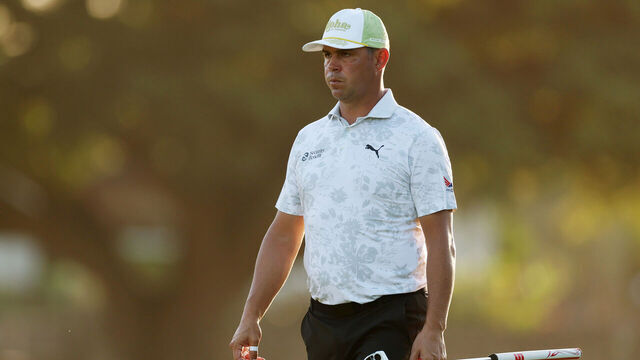 HONOLULU, HAWAII - JANUARY 10: Gary Woodland of the United States stands on the first green during the second round of the Sony Open in Hawaii 2025 at Waialae Country Club on January 10, 2025 in Honolulu, Hawaii.
